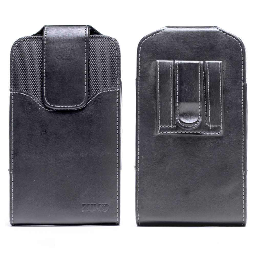 Vertical Armor Double Loop Belt Clip Pouch Large 22 Fits IPHONE 13 and more (Black)